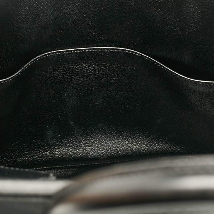 Pre Owned Hermes Noir Box Leather Gold Finish Birkin 35 Bag