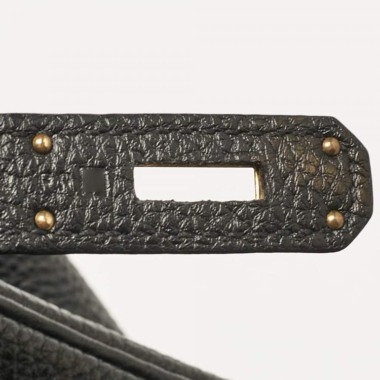 Pre Owned Hermes Noir Togo Leather Gold Finish Birkin 40 Bag