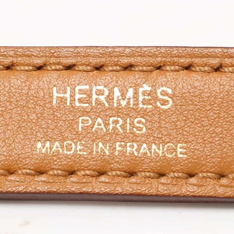 Pre Owned Hermes Jaune Ambre Togo and Swift Leather Gold Tone Finish 24/24 29 Bag
