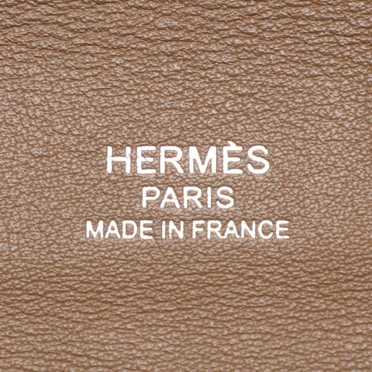 Pre Owned Hermes Etoupe Swift Leather Silver Finish 24/24 21 Bag 