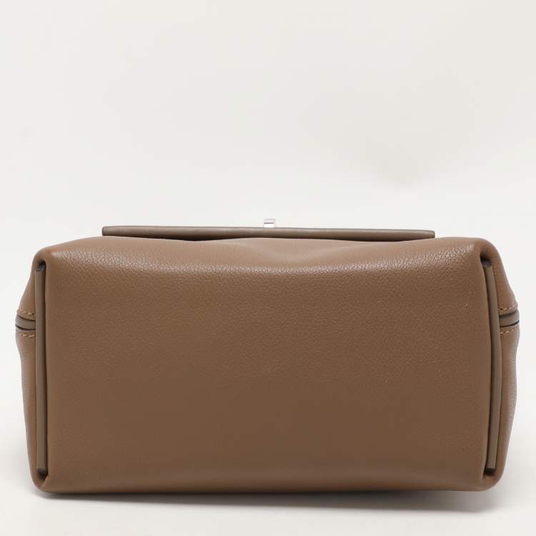 Pre Owned Hermes Etoupe Swift Leather Silver Finish 24/24 21 Bag 