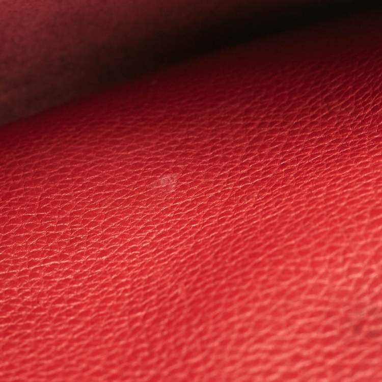 Pre Owned Hermes Rouge Casaque Taurillon Clemence Leather Evelyne II PM Bag