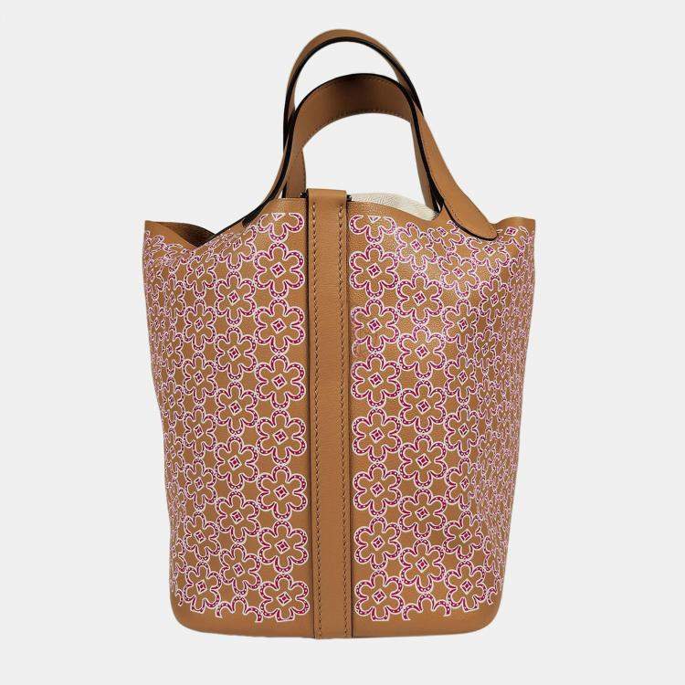 Pre Owned Hermes Lucky Daisy Picotin Lock 18 Handbag