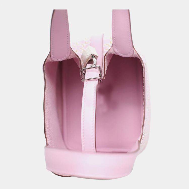 Pre Owned Hermes Mauve Sylvestre Micro Picotin 14 Lucky Daisy Bag