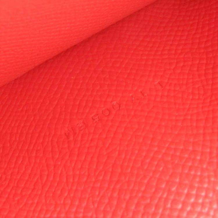 Pre Owned Hermes Light Blue Red Bearn Souffle Leather Long Bi-Fold Wallet