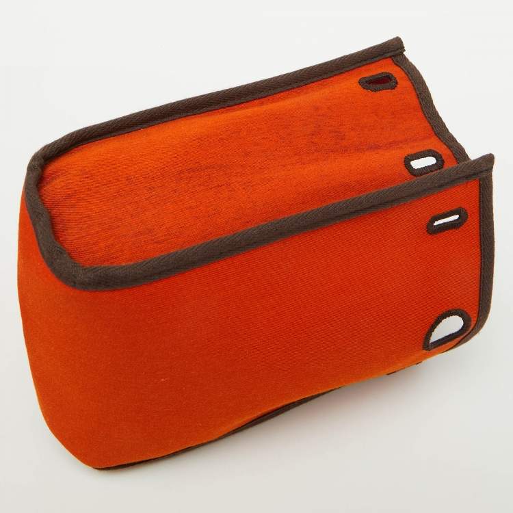 Pre Owned Hermes Rouge Imperial/Natural Canvas and Leather 2-in-1 Herbag TPM Bag