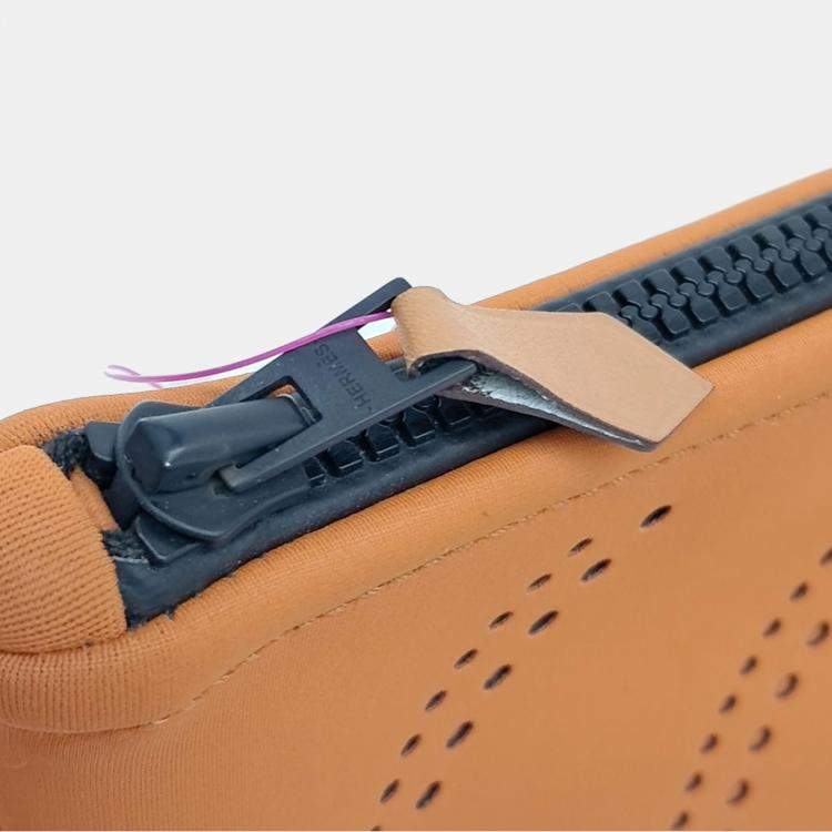 Pre Owned Hermes Brown Fabric Neo Vein Clutch bag