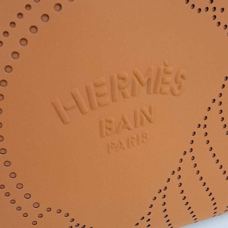Pre Owned Hermes Brown Fabric Neo Vein Clutch bag