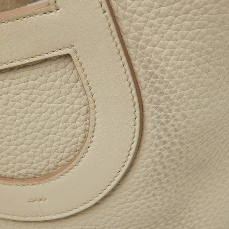 Pre Owned Hermes Beton Taurillon Clemence and Swift Leather In The Loop 18 Bag