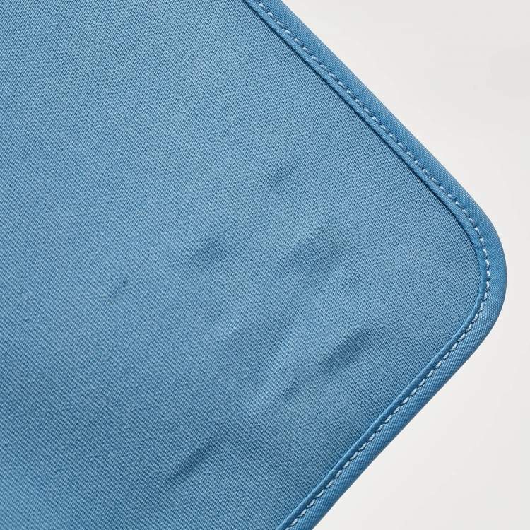Pre Owned Hermes Bleu Azur/Natural Toile and Vache Hunter Herbag Zip 39 Bag