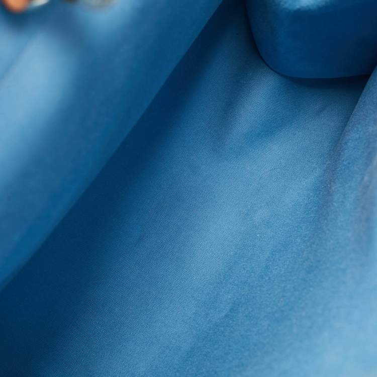 Pre Owned Hermes Bleu Azur/Natural Toile and Vache Hunter Herbag Zip 39 Bag
