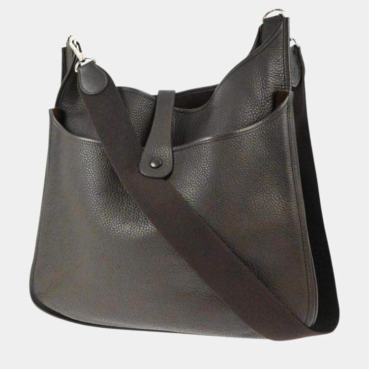 Pre Owned Hermes Chocolat Taurillon Clemence Evelyne 2 Tgm Shoulder Bag