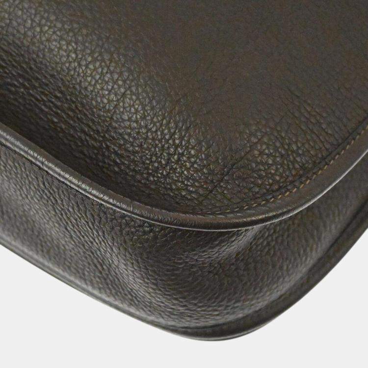 Pre Owned Hermes Chocolat Taurillon Clemence Evelyne 2 Tgm Shoulder Bag
