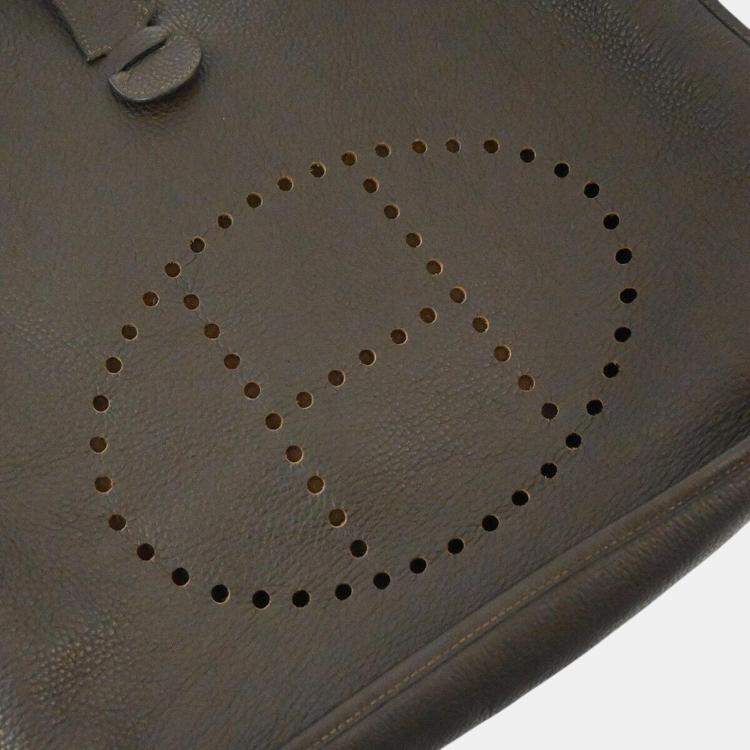Pre Owned Hermes Chocolat Taurillon Clemence Evelyne 2 Tgm Shoulder Bag