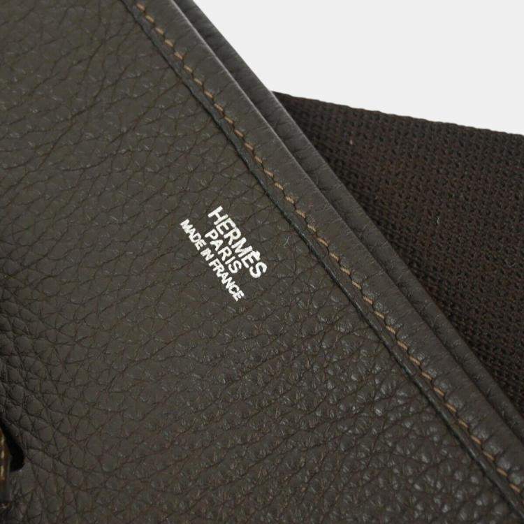 Pre Owned Hermes Chocolat Taurillon Clemence Evelyne 2 Tgm Shoulder Bag