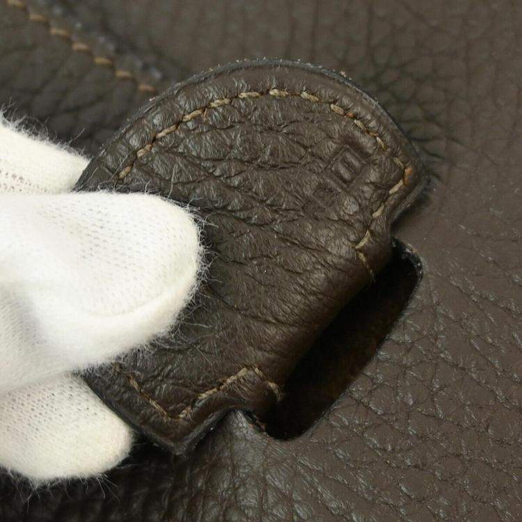 Pre Owned Hermes Chocolat Taurillon Clemence Evelyne 2 Tgm Shoulder Bag