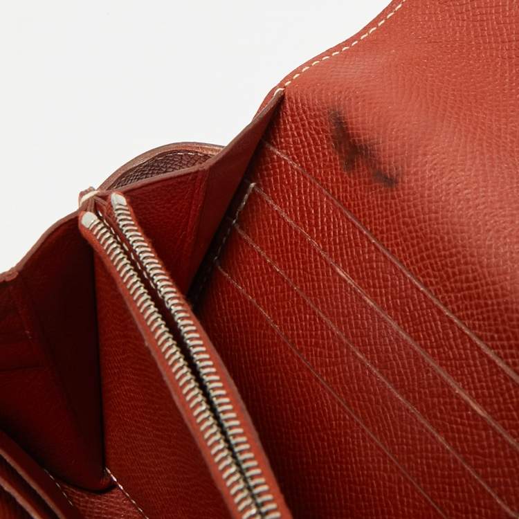 Pre Owned Hermes Brique Epsom Leather Kelly Longue Wallet