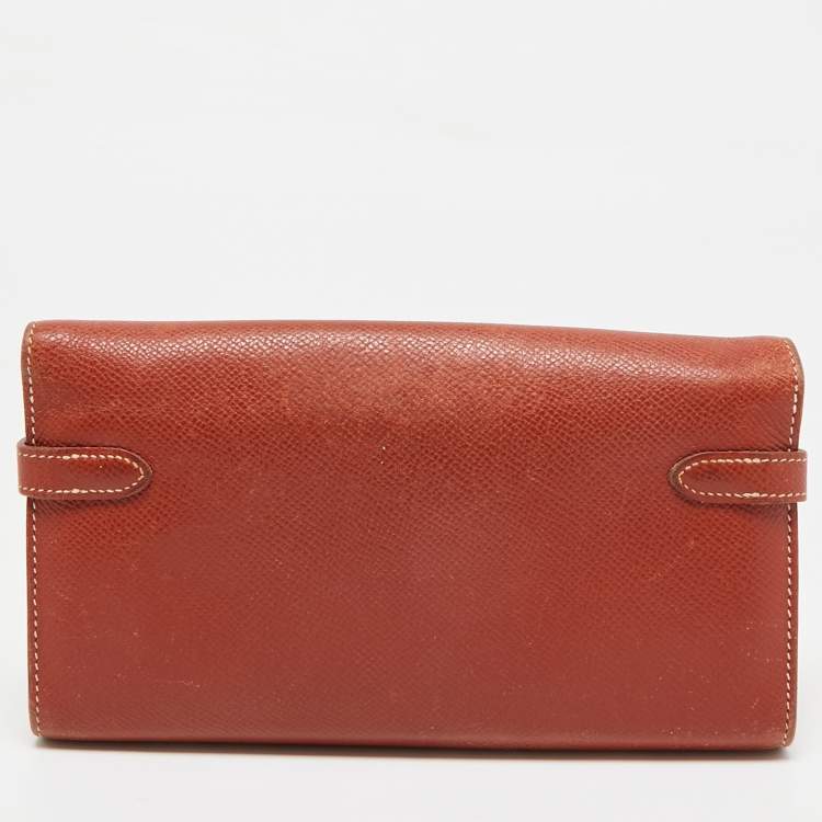 Pre Owned Hermes Brique Epsom Leather Kelly Longue Wallet