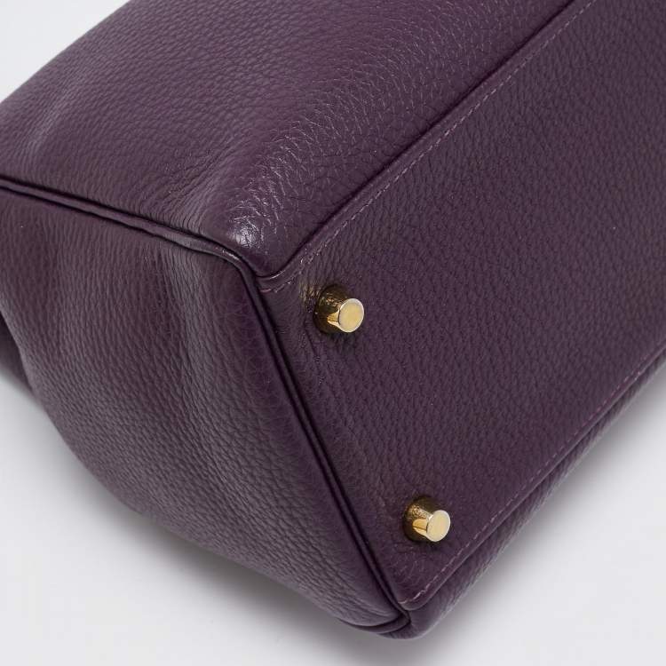 Pre Owned Hermes Raisin Togo Leather Gold Finish Kelly Retourne 32 Bag