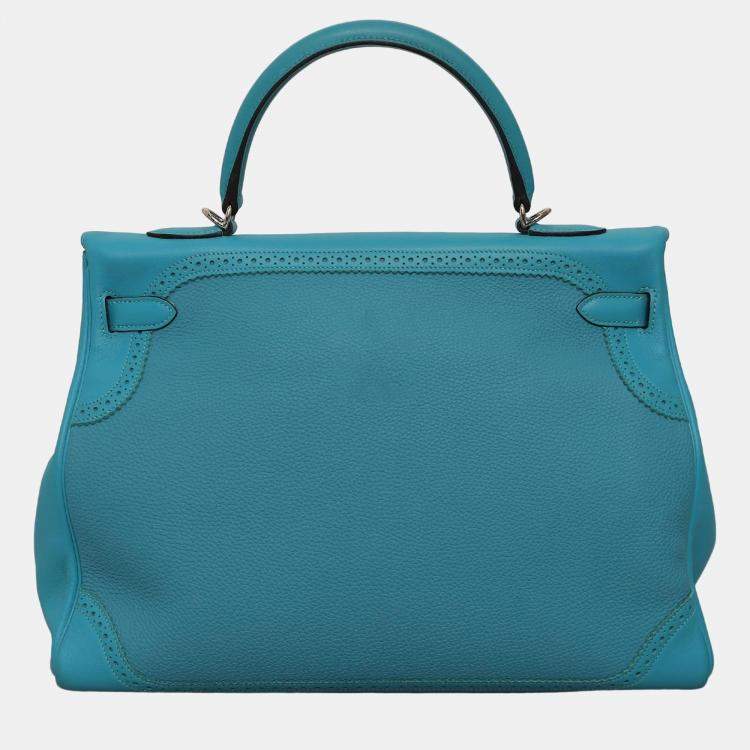 Pre Owned Hermes Leather Kelly Ghillies 35 Bag