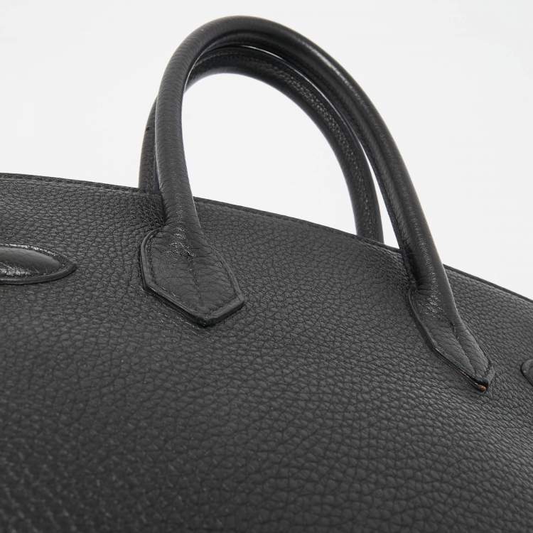 Pre Owned Hermes Noir Togo Leather Palladium Finish Birkin 30 Bag