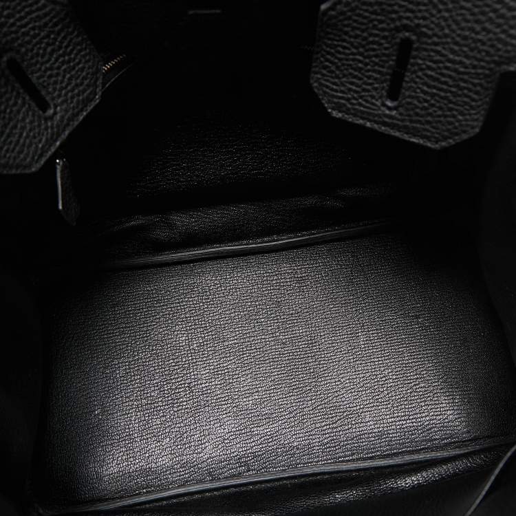 Pre Owned Hermes Noir Togo Leather Palladium Finish Birkin 30 Bag