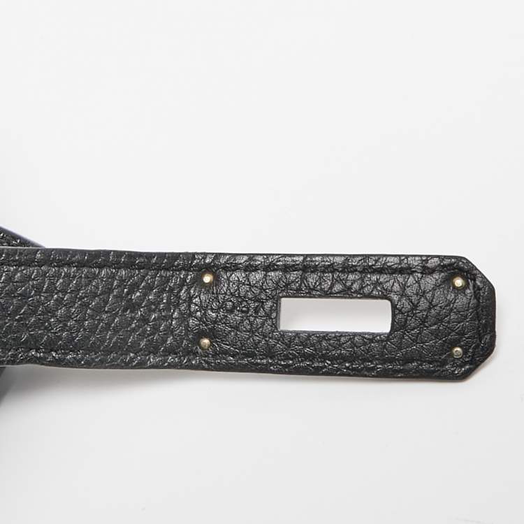 Pre Owned Hermes Noir Togo Leather Palladium Finish Birkin 30 Bag