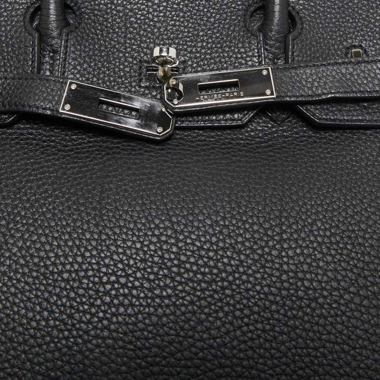 Pre Owned Hermes Noir Togo Leather Palladium Finish Birkin 30 Bag