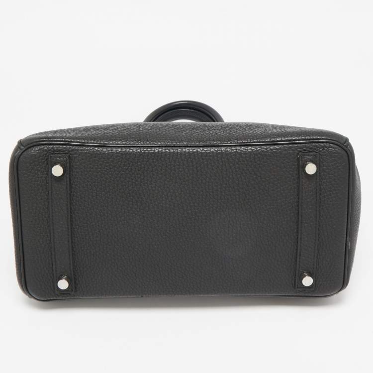 Pre Owned Hermes Noir Togo Leather Palladium Finish Birkin 30 Bag