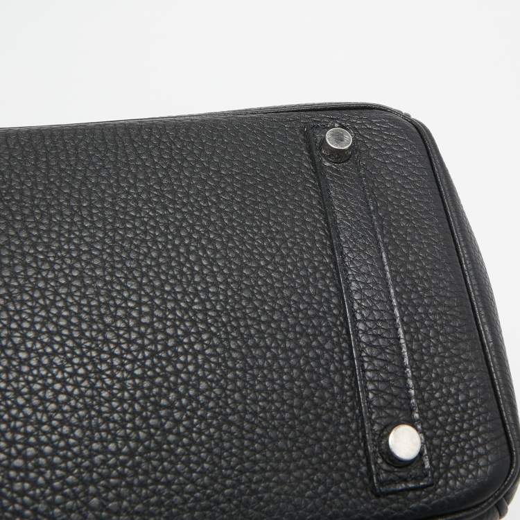 Pre Owned Hermes Noir Togo Leather Palladium Finish Birkin 30 Bag