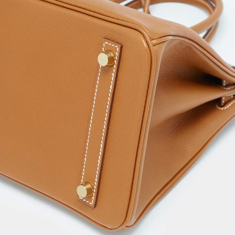 Pre Owned Hermès Gold Epsom Leather Gold Finish Birkin 30 Bag