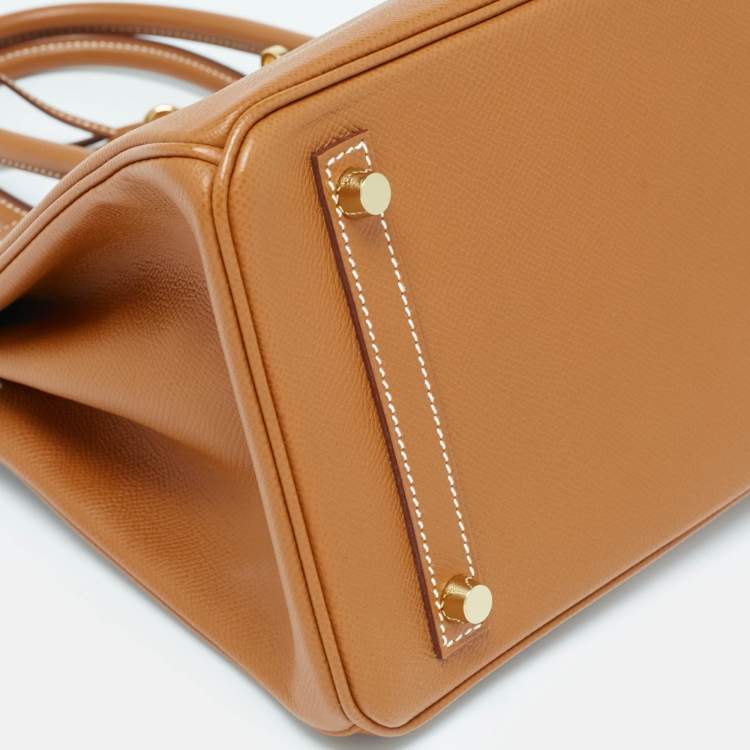 Pre Owned Hermès Gold Epsom Leather Gold Finish Birkin 30 Bag