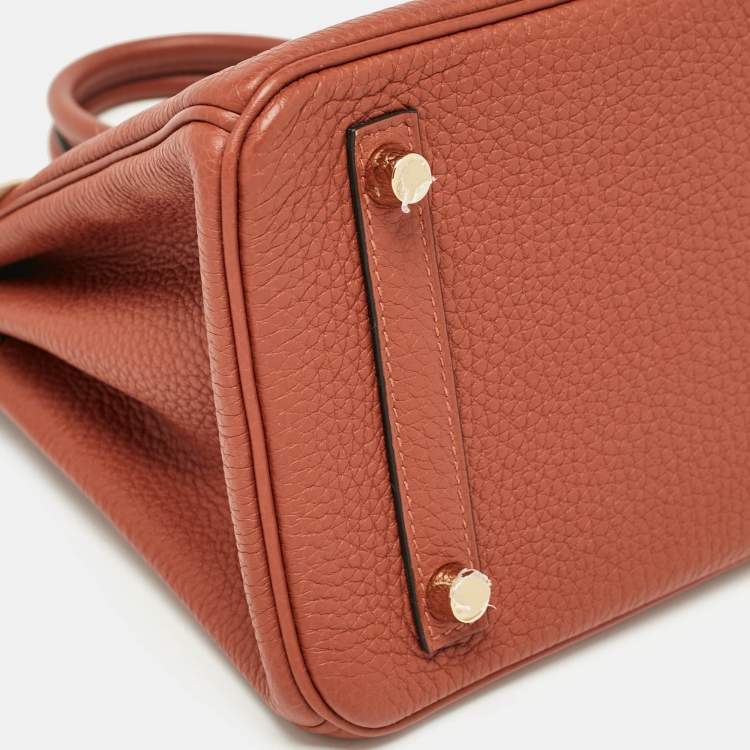Pre Owned Hermès Cuivre Togo Leather Gold Finish Birkin 25 Bag