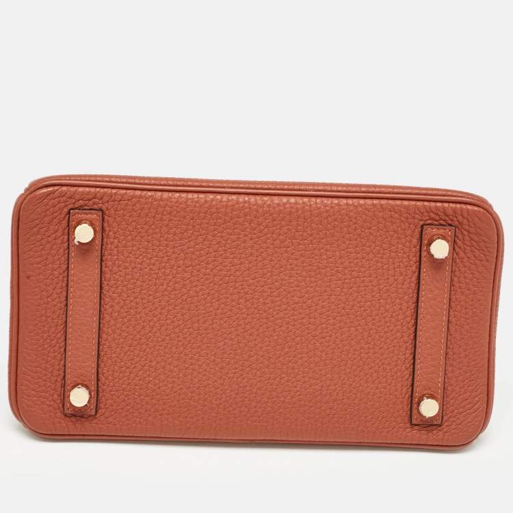 Pre Owned Hermès Cuivre Togo Leather Gold Finish Birkin 25 Bag