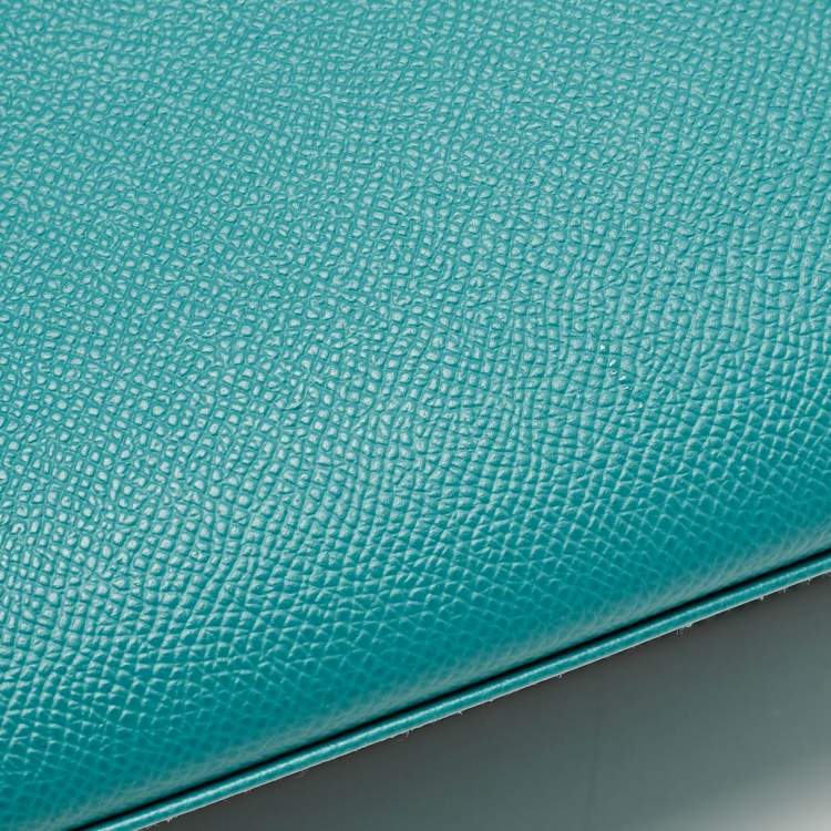 Pre Owned Hermès Vert Jade/Gris Perle Epsom Leather Palladium Finish Kelly Sellier 28 Bag