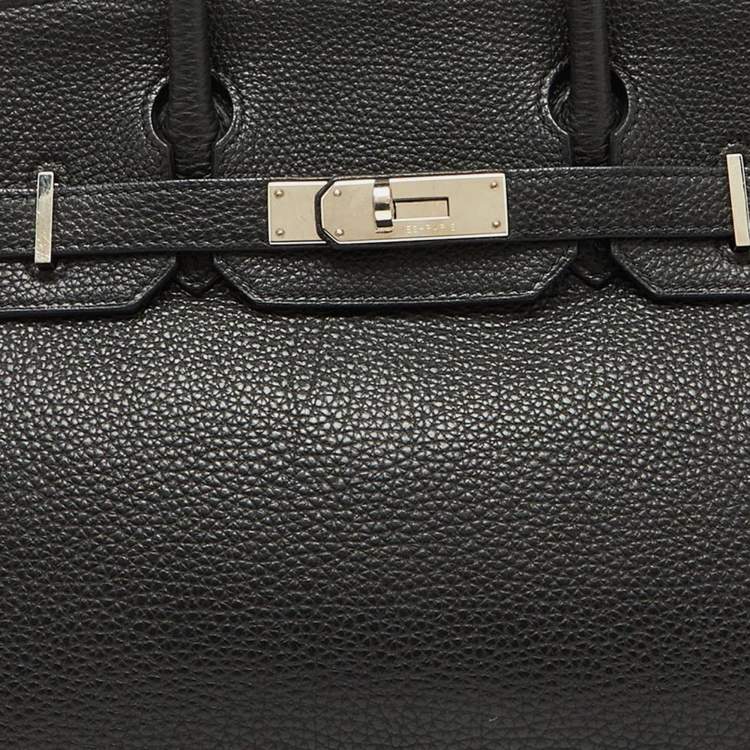 Pre Owned Hermes Noir Togo Leather Palladium Finish Birkin 30 Bag