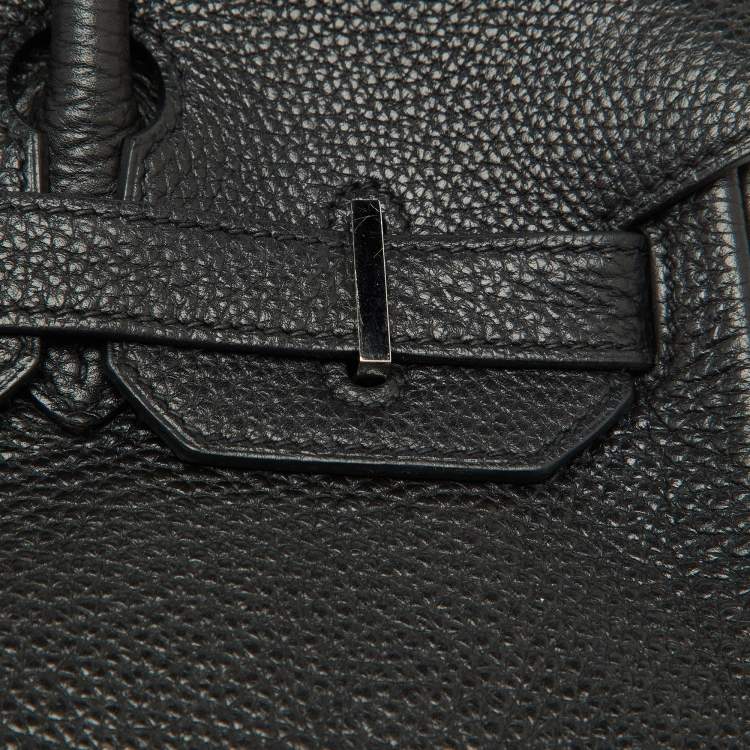Pre Owned Hermes Noir Togo Leather Palladium Finish Birkin 30 Bag