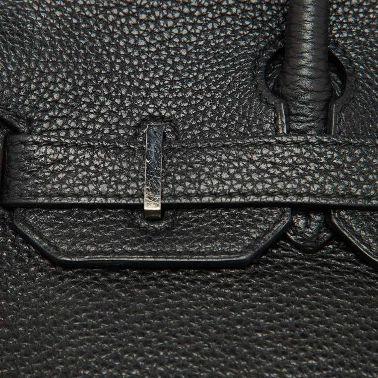 Pre Owned Hermes Noir Togo Leather Palladium Finish Birkin 30 Bag