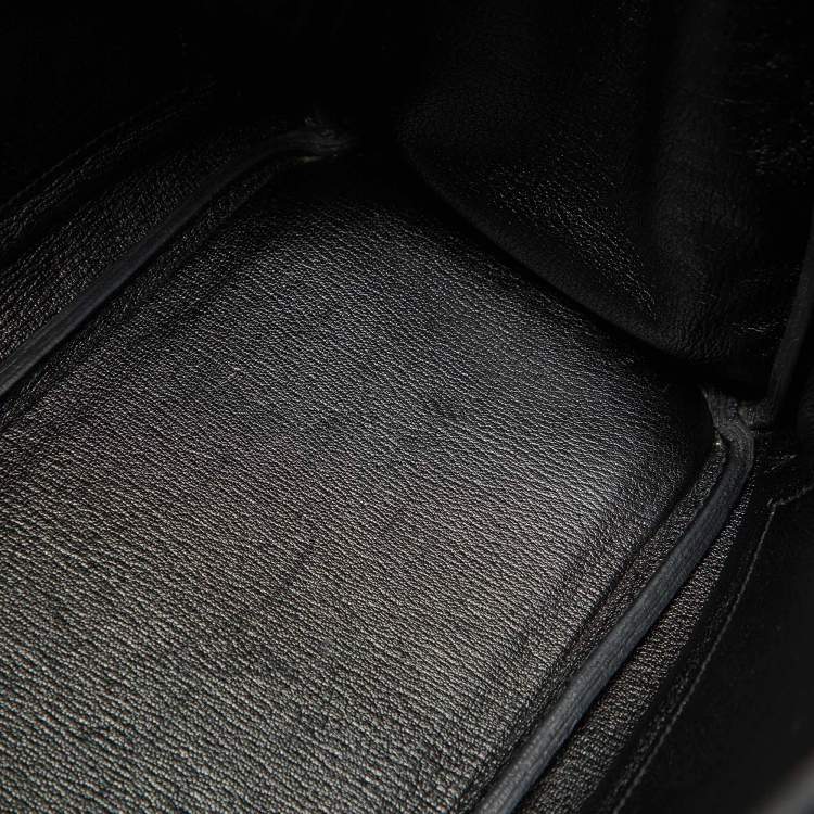 Pre Owned Hermes Noir Togo Leather Palladium Finish Birkin 30 Bag