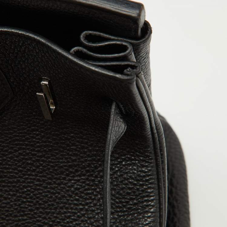 Pre Owned Hermes Noir Togo Leather Palladium Finish Birkin 30 Bag