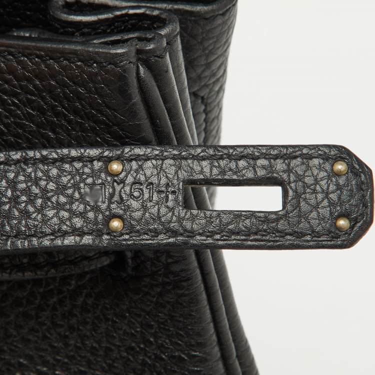 Pre Owned Hermes Noir Togo Leather Palladium Finish Birkin 30 Bag