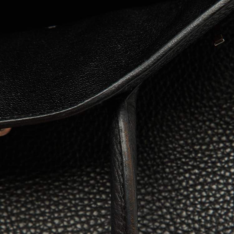 Pre Owned Hermes Noir Togo Leather Palladium Finish Birkin 30 Bag