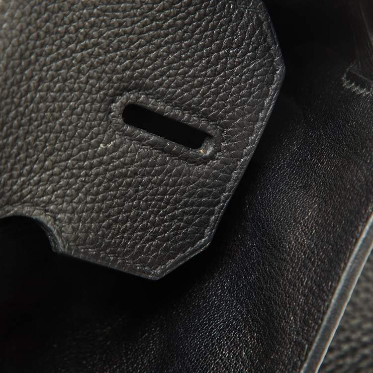 Pre Owned Hermes Noir Togo Leather Palladium Finish Birkin 30 Bag