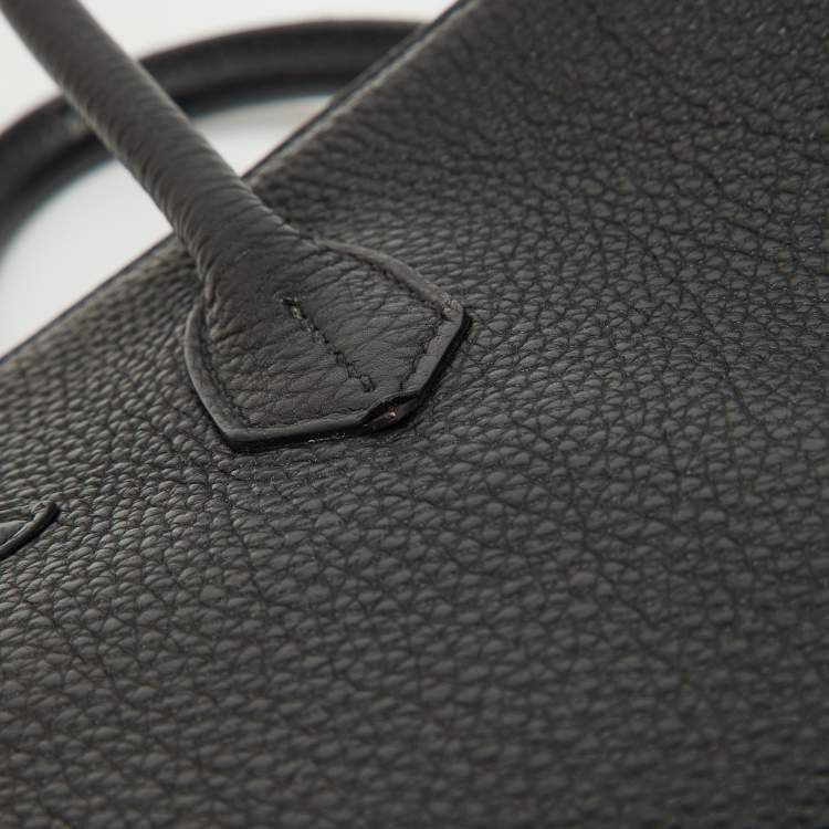 Pre Owned Hermes Noir Togo Leather Palladium Finish Birkin 30 Bag