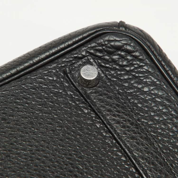 Pre Owned Hermes Noir Togo Leather Palladium Finish Birkin 30 Bag