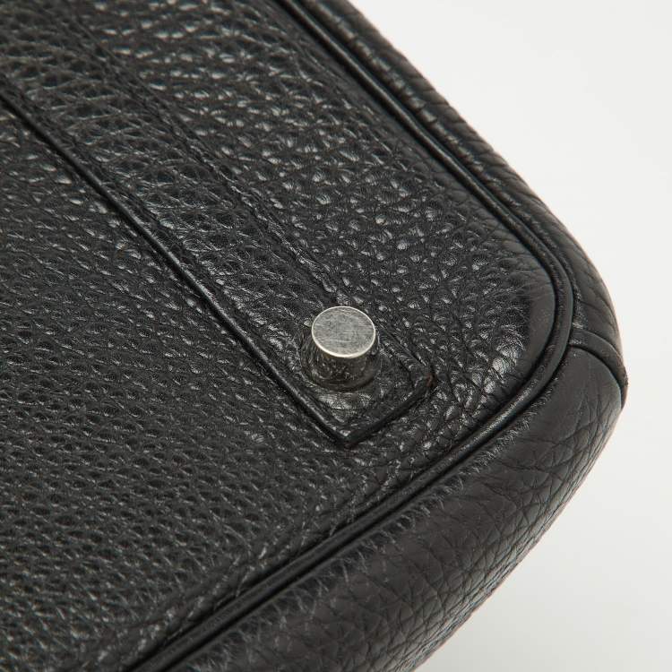 Pre Owned Hermes Noir Togo Leather Palladium Finish Birkin 30 Bag