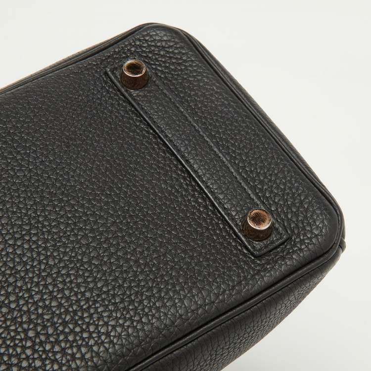 Pre Owned Hermes Noir Togo Leather Gold Finish Birkin 25 Bag