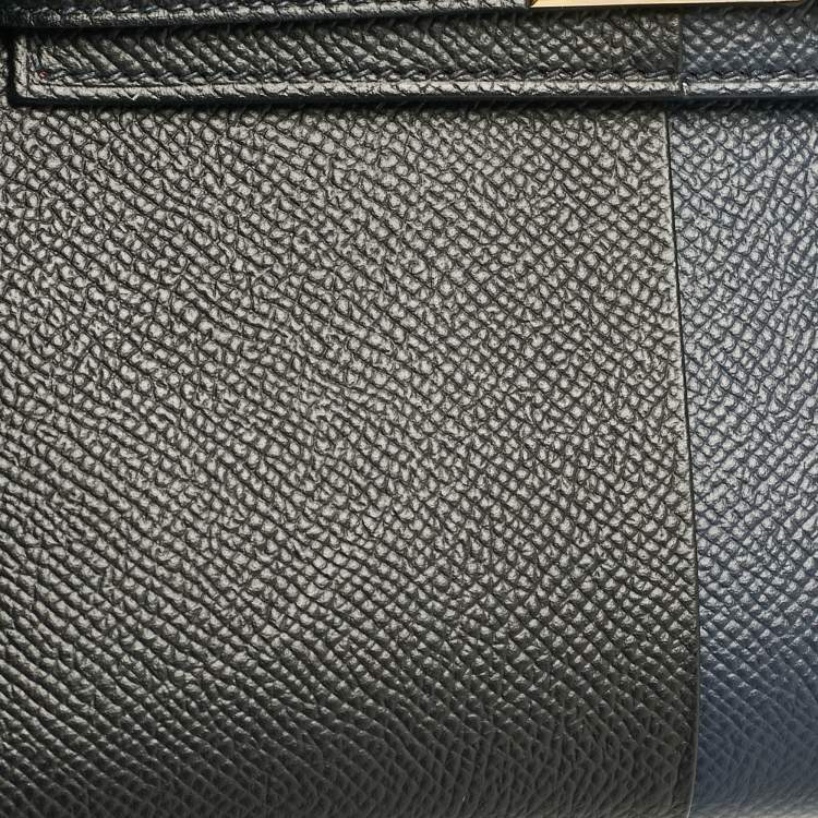 Pre Owned Hermès Noir/Bleu Indigo Epsom Leather Gold Finish Mini Kelly II Sellier 20 Bag