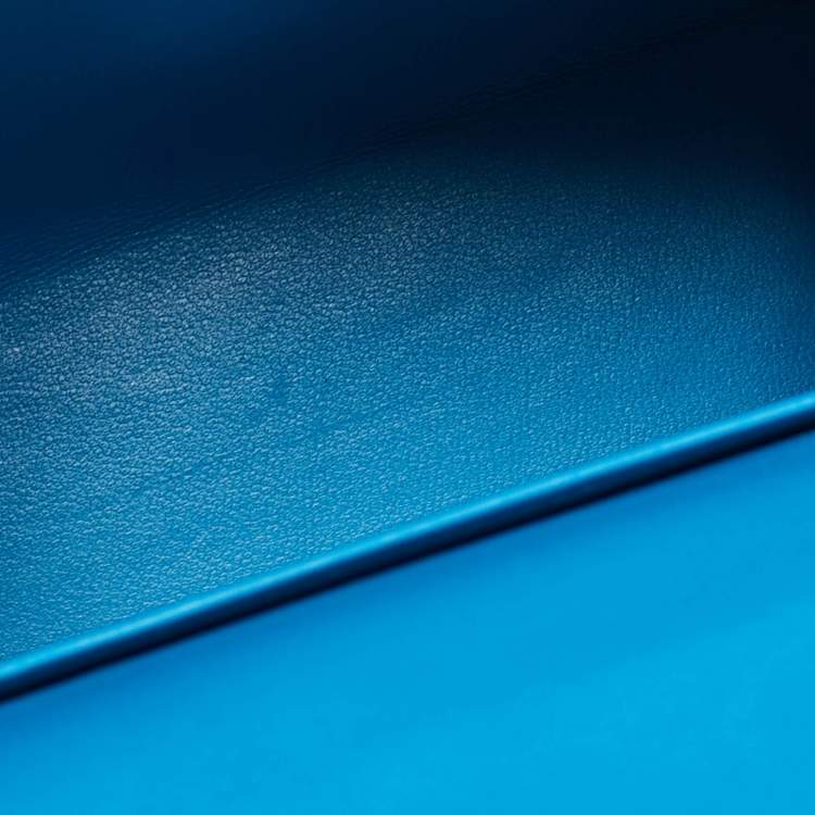 Pre Owned Hermes Vert Verone/Bleu Zanzibar Chevre Leather Palladium Finish Mini Kelly II Sellier 20 Bag