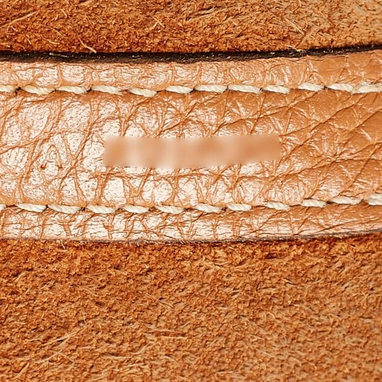 Pre Owned Hermes Gold/Rouge Taurillon Clemence Leather Picotin Lock 22 Bag